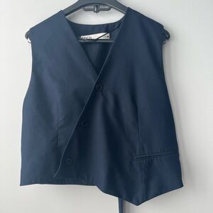 Zara Navy Fitted Vest